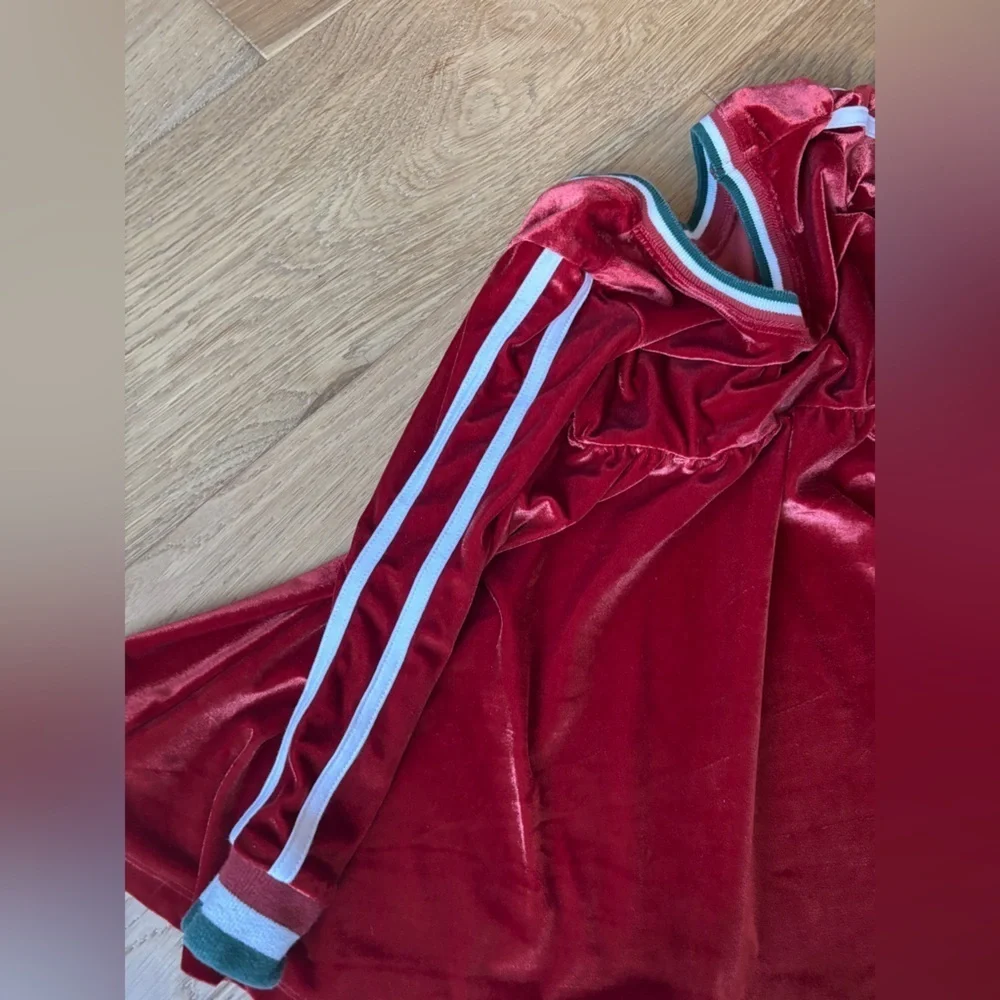 Rags girls red and green velvet dress girls 3/4 - Picture 4 of 4